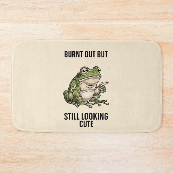 Item preview, Burnt Out But Still Looking Cute Funny Frog Smoking designed and sold by BooDesignStudio.