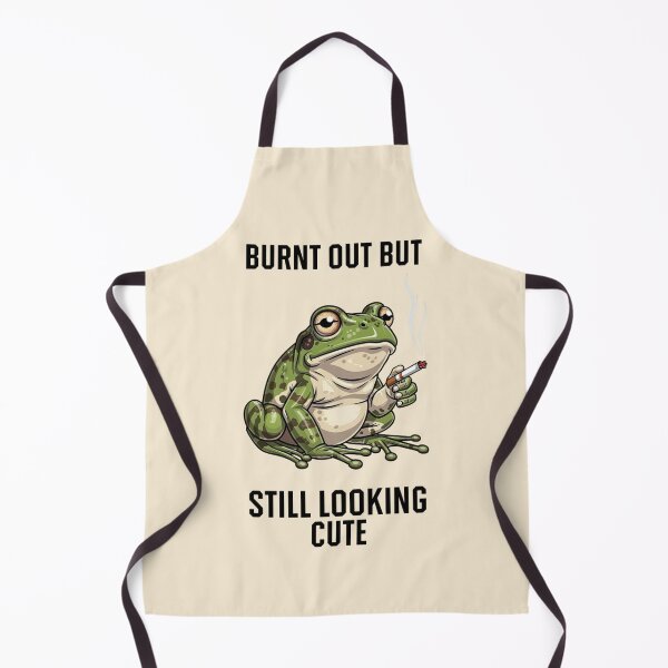 Item preview, Burnt Out But Still Looking Cute Funny Frog Smoking designed and sold by BooDesignStudio.
