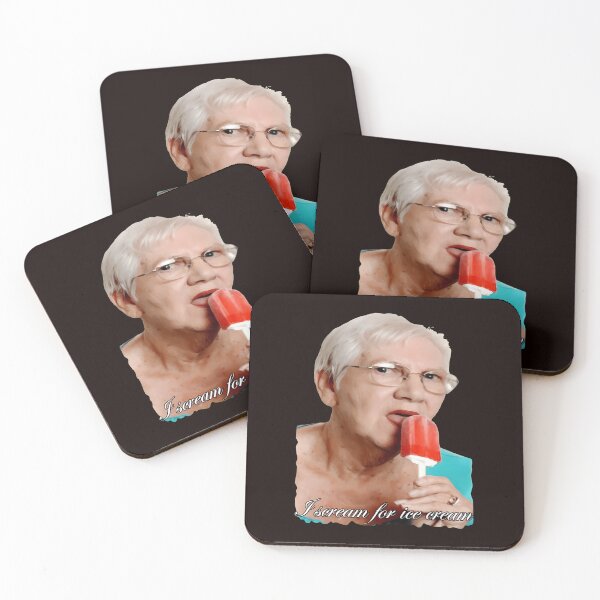 Item preview, Funny Elderly Woman Eating Frozen Treat designed and sold by DotDedi.