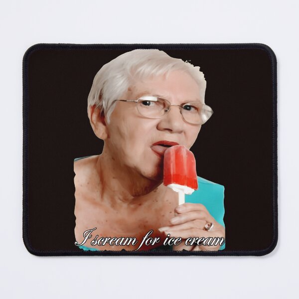 Item preview, Funny Elderly Woman Eating Frozen Treat designed and sold by DotDedi.