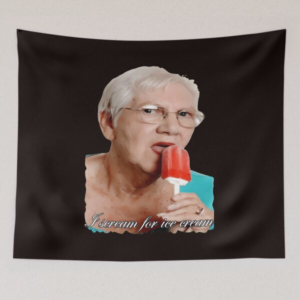 Item preview, Funny Elderly Woman Eating Frozen Treat designed and sold by DotDedi.