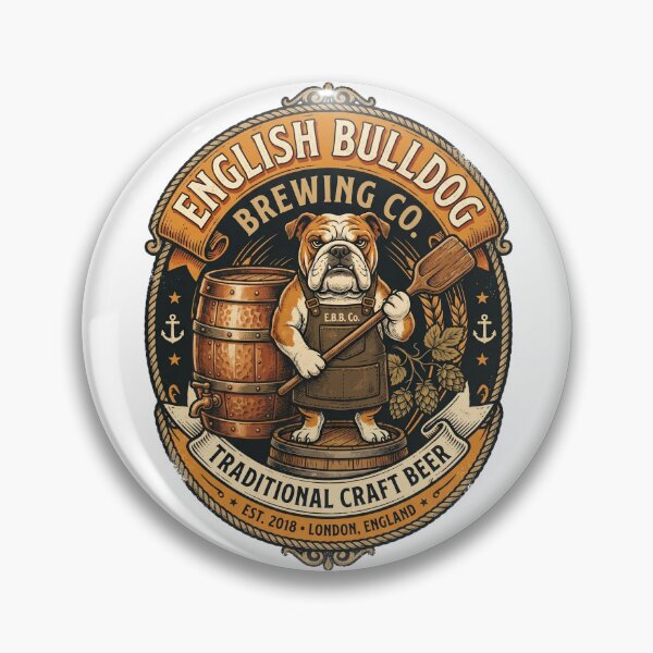 Item preview, English Bulldog Brewing Co Vintage Craft Beer Dog designed and sold by PictoVibe.