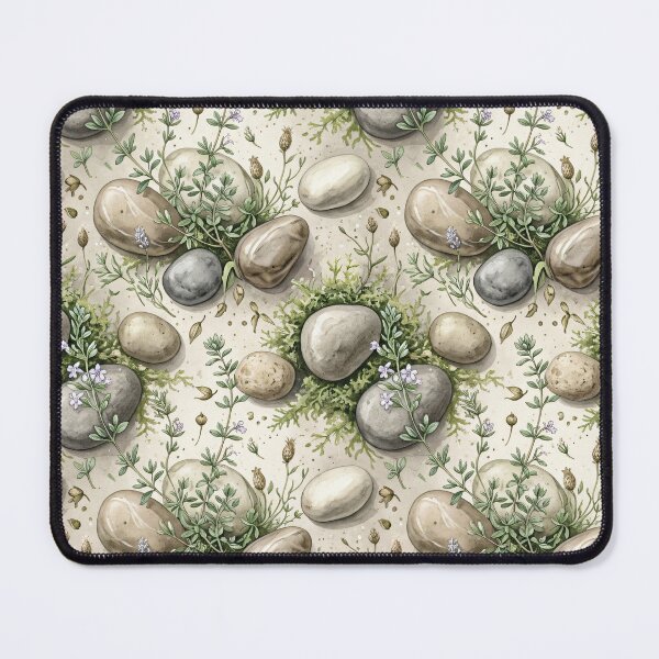 Item preview, River Stones & Wild Thyme Seamless Pattern designed and sold by MoonwoodStudio.