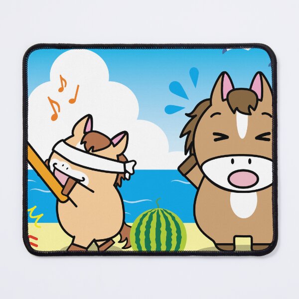 Item preview, Funny Horse Friends Beach Suikawari Watermelon Split designed and sold by OsakaYumeWorks.