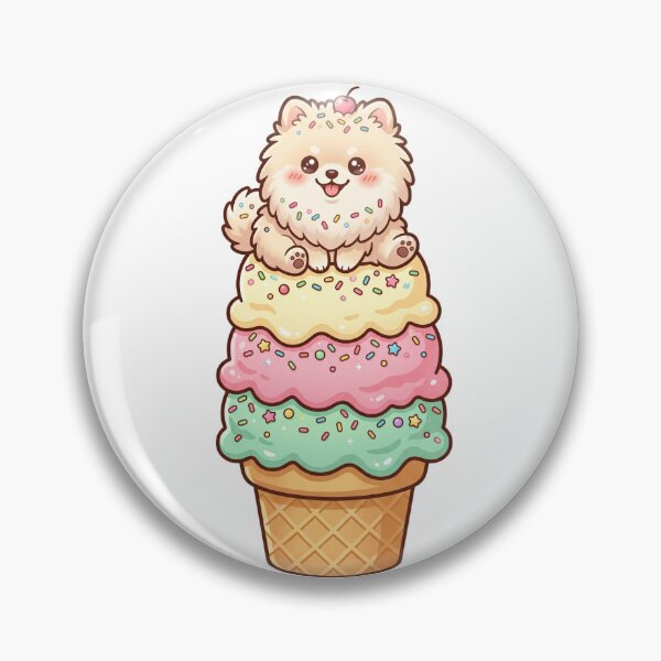 Item preview, Cute Pomeranian Ice Cream Cone Kawaii Pastel Dog designed and sold by PictoVibe.