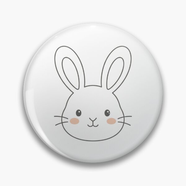 Item preview, Cute Kawaii Bunny Face Line Art designed and sold by ajamzbox.