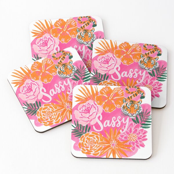 Item preview, Sassy Tiger | Cute Pink Preppy Floral Tiger Aesthetic Design designed and sold by ThePreppyArtist.