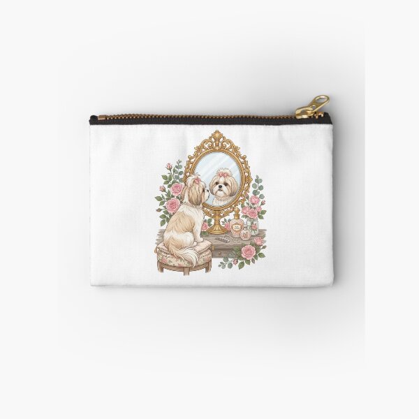 Item preview, Shih Tzu Vintage Vanity Mirror Cottagecore Floral Dog designed and sold by PictoVibe.