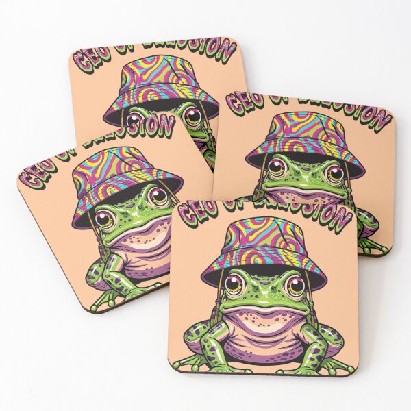 Item preview, CEO Of Delusion Funny Frog Retro Trippy Bucket Hat designed and sold by BooDesignStudio.