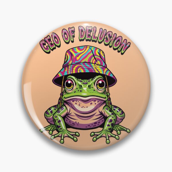 Item preview, CEO Of Delusion Funny Frog Retro Trippy Bucket Hat designed and sold by BooDesignStudio.