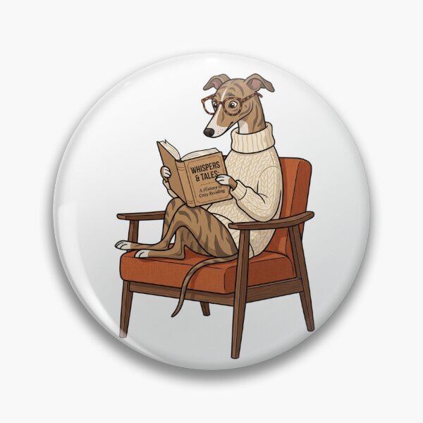Item preview, Greyhound Bookworm Society Cozy Turtleneck Reading Dog designed and sold by PictoVibe.