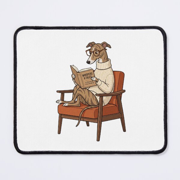 Item preview, Greyhound Bookworm Society Cozy Turtleneck Reading Dog designed and sold by PictoVibe.