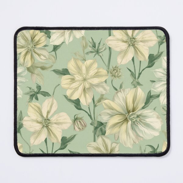 Item preview, Botanical Elegance: Continuous Floral Pattern in Vintage Green designed and sold by Knightofartx25.