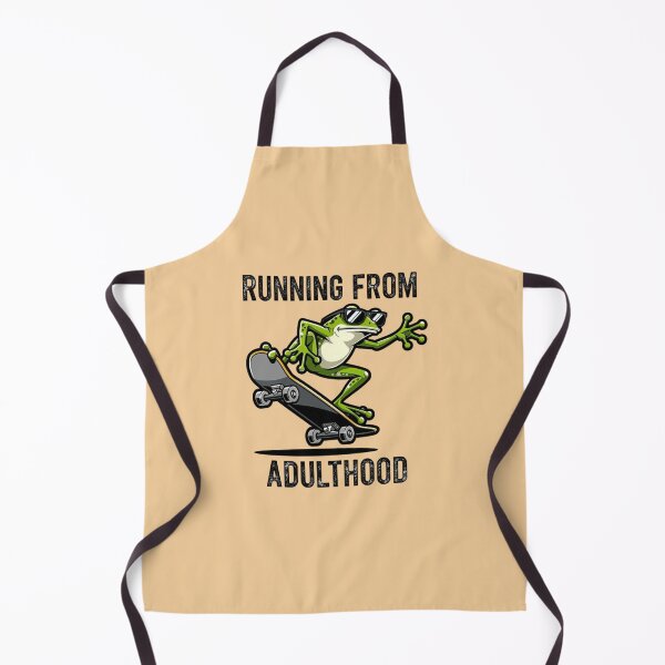 Item preview, Running From Adulthood Funny Skateboarding Frog Meme designed and sold by BooDesignStudio.