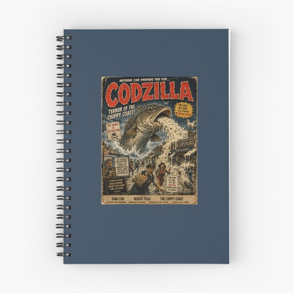 Item preview, Codzilla Terror Of The Chippy Coast Funny Fish And Chips designed and sold by Hornace88studio.