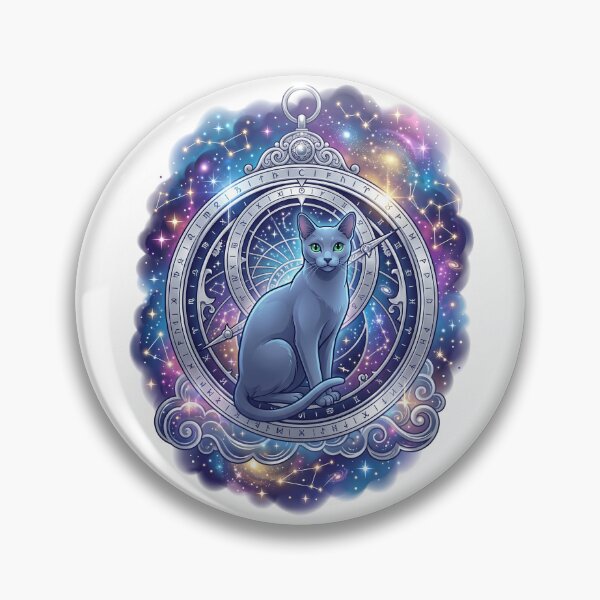 Item preview, Russian Blue Celestial Astrology Constellation Space Cat designed and sold by PictoVibe.
