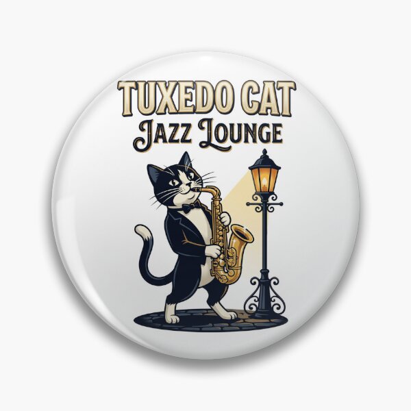 Item preview, Tuxedo Cat Jazz Lounge Saxophone Music Retro designed and sold by PictoVibe.