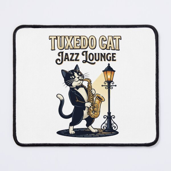 Item preview, Tuxedo Cat Jazz Lounge Saxophone Music Retro designed and sold by PictoVibe.