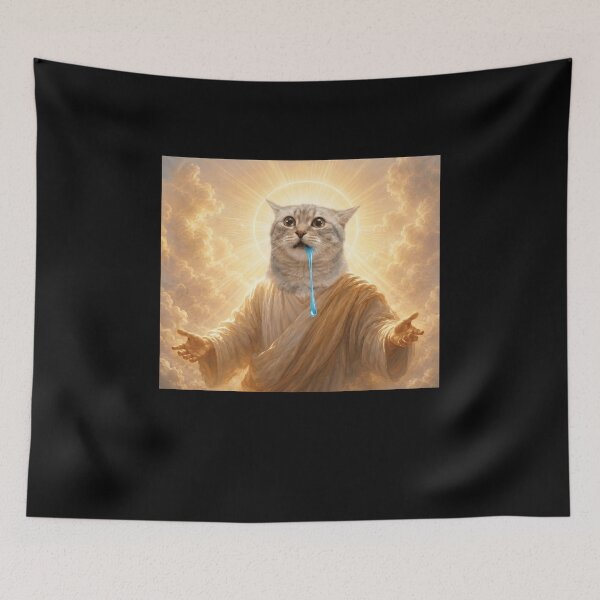 Item preview, Funny Drooling Cat Lord Meme Humor Art designed and sold by elderberry.
