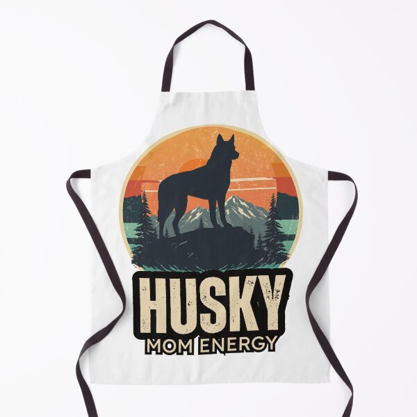 Item preview, Retro Husky Mom Energy Vintage Sunset Mountain T-Shirt designed and sold by Meharshop.