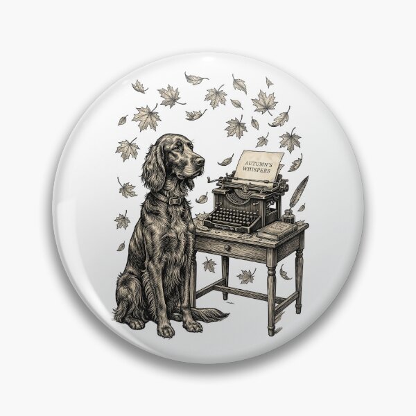 Item preview, Irish Setter Typewriter Poet Autumn Vintage Literary designed and sold by PictoVibe.