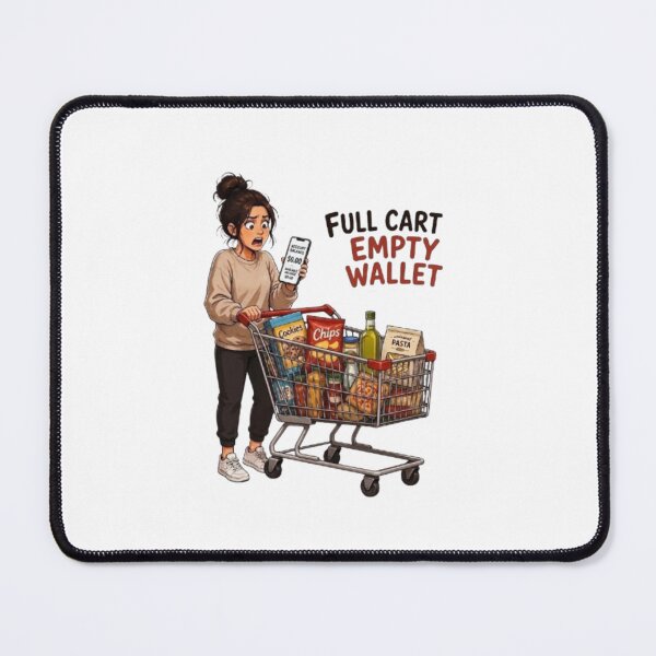 Item preview, Full Cart Empty Wallet Funny Inflation Grocery Shopping Illustration designed and sold by Northern Glow Art.