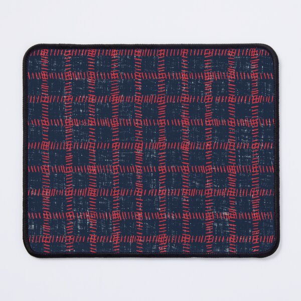 Item preview, Dark navy and cherry Red hand drawn check plaid designed and sold by FrancesPoff.