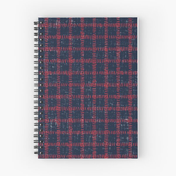 Item preview, Dark navy and cherry Red hand drawn check plaid designed and sold by FrancesPoff.