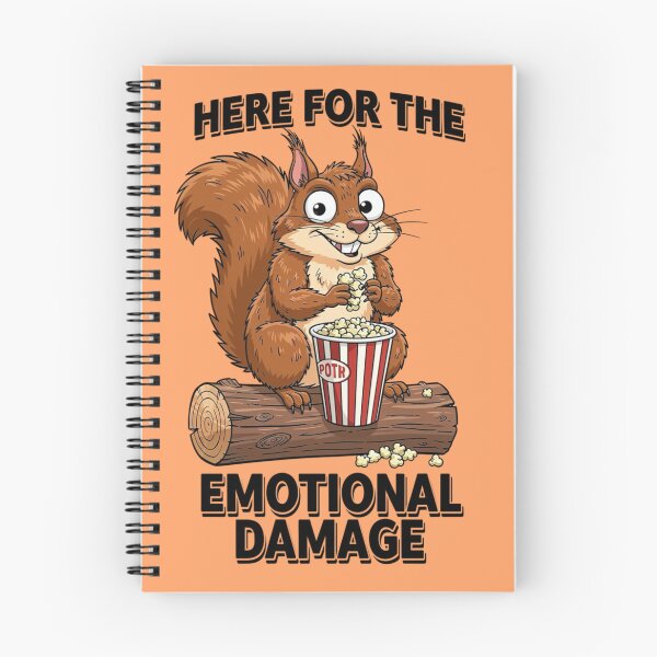 Item preview, Here For The Emotional Damage Funny Squirrel Eating Popcorn designed and sold by BooDesignStudio.