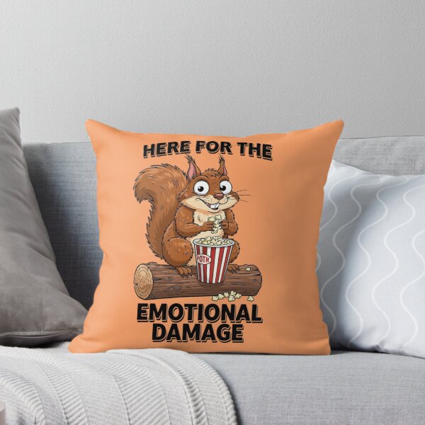 Item preview, Here For The Emotional Damage Funny Squirrel Eating Popcorn designed and sold by BooDesignStudio.