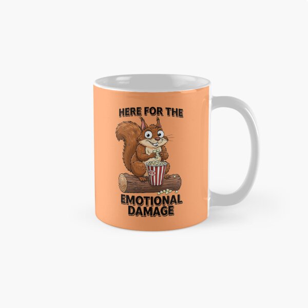 Item preview, Here For The Emotional Damage Funny Squirrel Eating Popcorn designed and sold by BooDesignStudio.