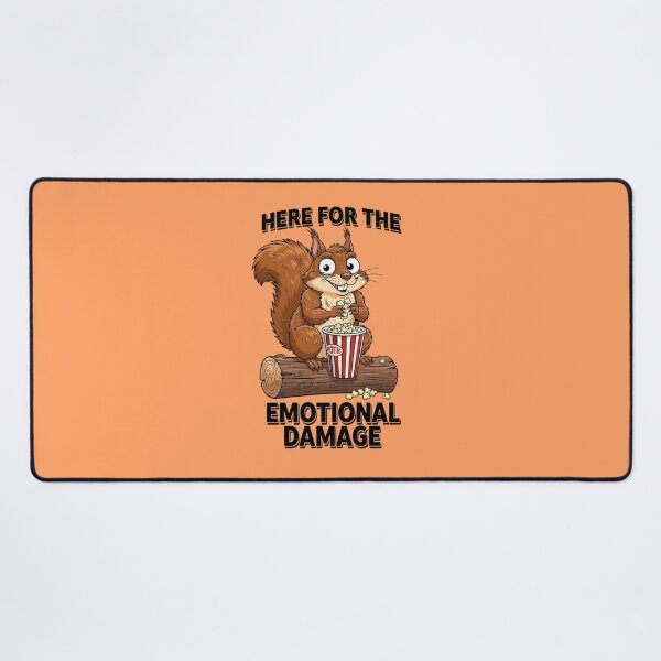 Item preview, Here For The Emotional Damage Funny Squirrel Eating Popcorn designed and sold by BooDesignStudio.