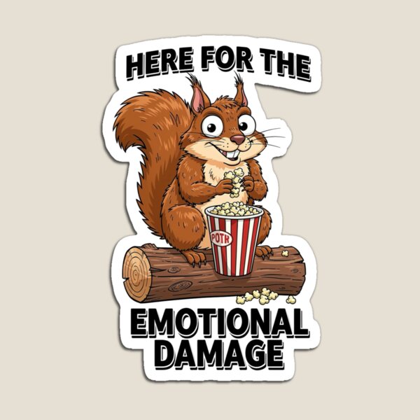 Item preview, Aquí para el daño emocional. Divertida ardilla comiendo palomitas de maíz. designed and sold by BooDesignStudio.