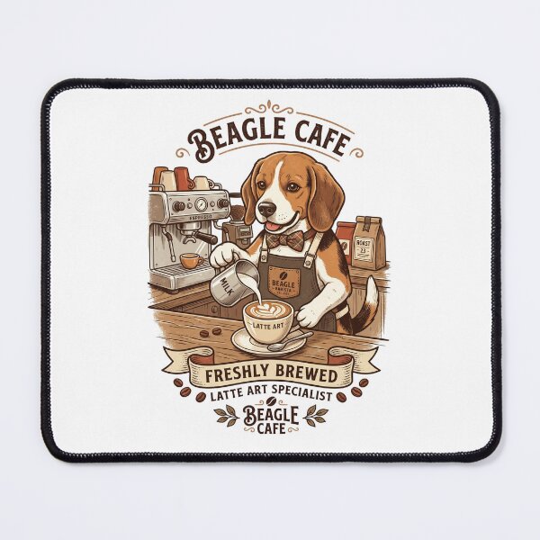 Item preview, Vintage Beagle Dog Barista Coffee Latte Art designed and sold by PictoVibe.
