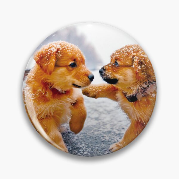 Item preview, Cute Golden Puppy Friends Playing in Winter Snow designed and sold by OsakaYumeWorks.