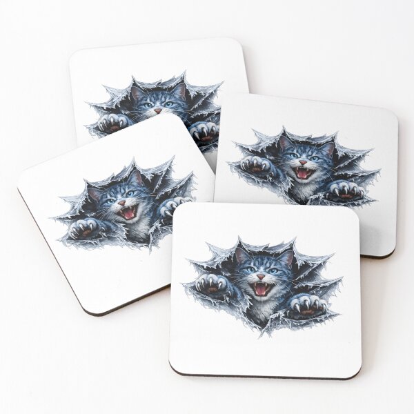 Artikelvorschau, Blaue getigerte Katze kratzt sich durch die Wand entworfen und verkauft von Artmares.