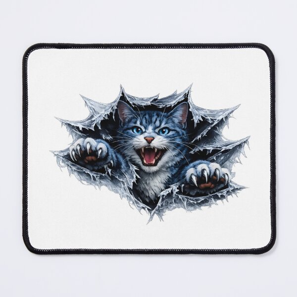 Item preview, Blue Cat Tabby Clawing Through Wall designed and sold by Artmares.