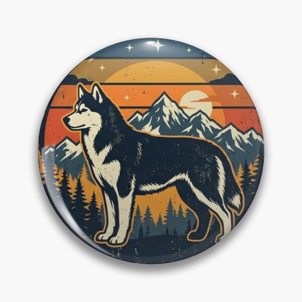 Item preview, Vintage Husky Mom Energy Sticker - Northern Wilderness Dog Mom Gift designed and sold by Meharshop.