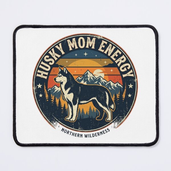 Item preview, Vintage Husky Mom Energy Sticker - Northern Wilderness Dog Mom Gift designed and sold by Meharshop.