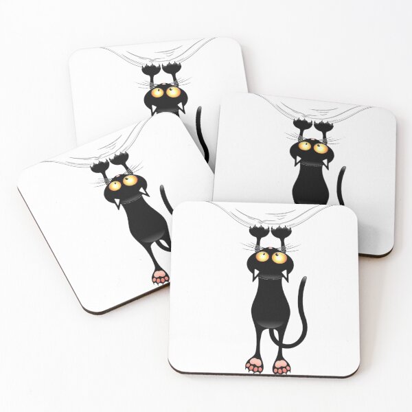 Item preview, Funny Black Cat Hanging Cartoon Design designed and sold by A touch of creativity.