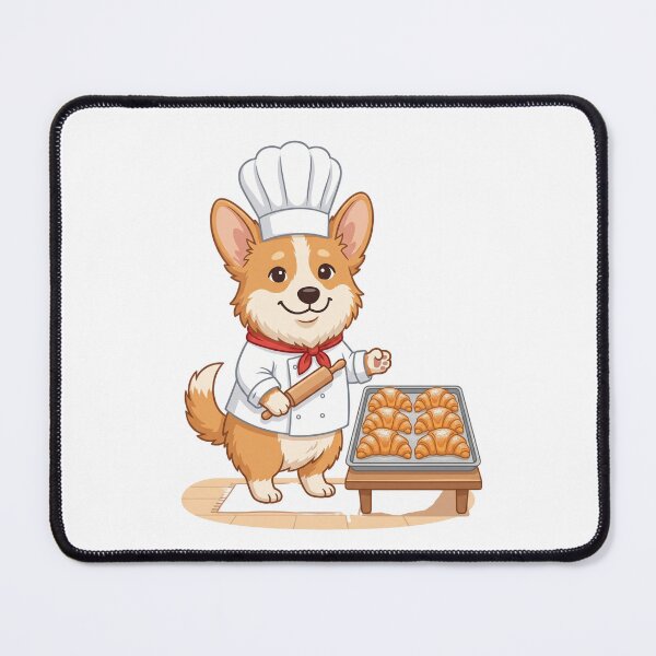Item preview, Cute Corgi Pastry Chef Baking Croissants Cook designed and sold by PictoVibe.