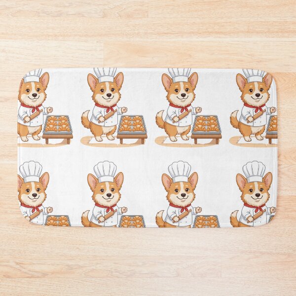 Item preview, Cute Corgi Pastry Chef Baking Croissants Cook designed and sold by PictoVibe.