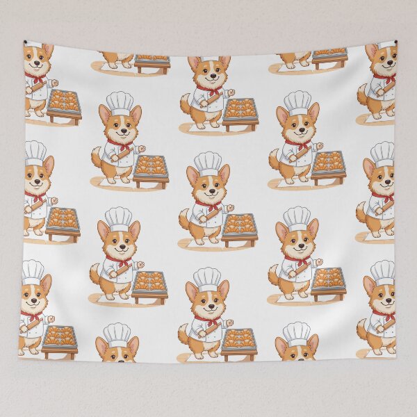 Item preview, Cute Corgi Pastry Chef Baking Croissants Cook designed and sold by PictoVibe.