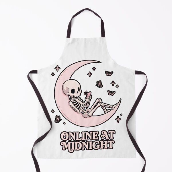 Item preview, Skeleton Using Smartphone Lounging on Pink Crescent Moon with Online designed and sold by MisteryDesigner.