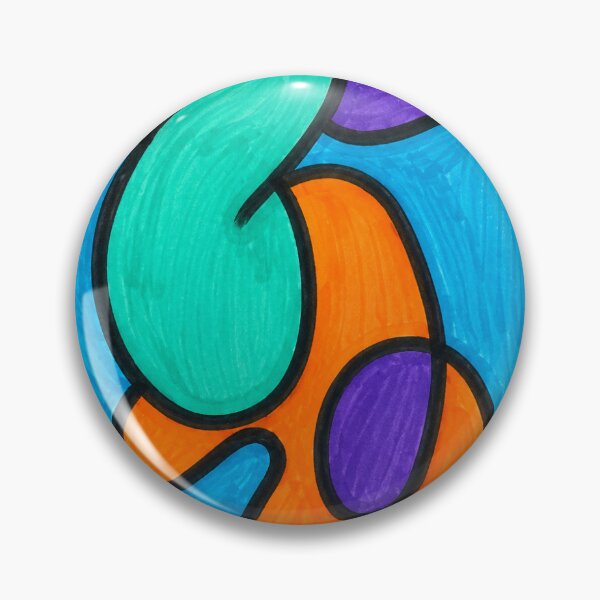 Item preview, Confluence of Color | Abstract Intuitive Marker Drawing in Teal, Orange & Violet designed and sold by Singing Life's Chords Studio.