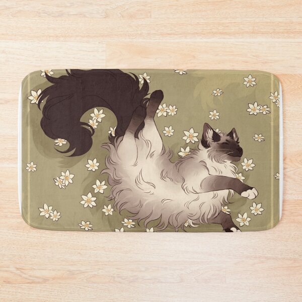 Item preview, Fluffy Longhair Cat Floral Pattern Illustration designed and sold by GloomWood.