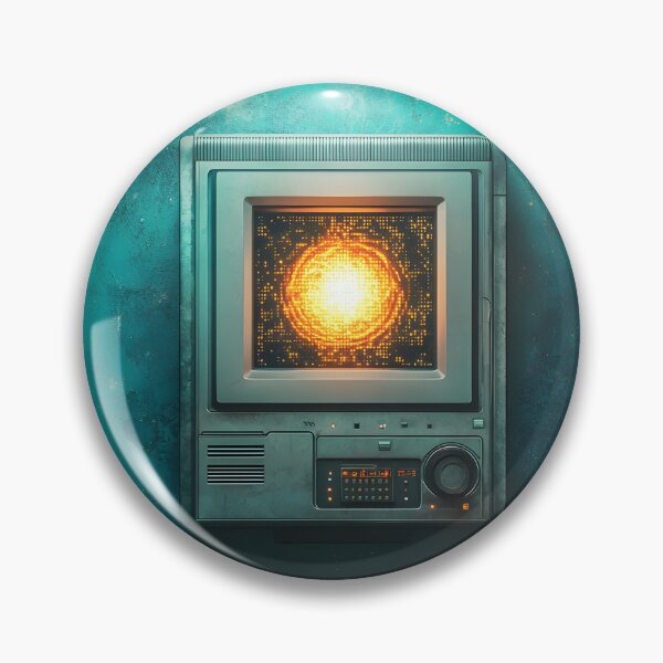 Item preview, Cyberpunk vintage monitor glowing illustration designed and sold by Checho30.