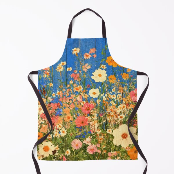 Item preview, Fantasy Floral Garden With Vibrant Blue Wooden Fence designed and sold by DEC02.