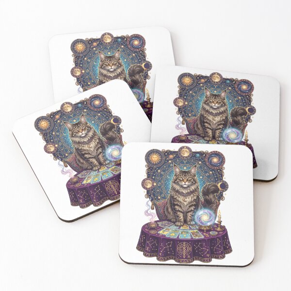 Item preview, Mystical Maine Coon Tarot Reader Crystal Ball designed and sold by PictoVibe.