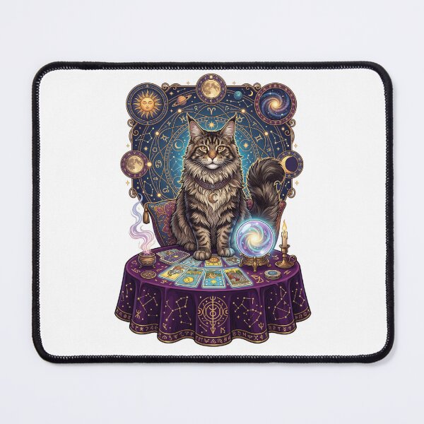 Item preview, Mystical Maine Coon Tarot Reader Crystal Ball designed and sold by PictoVibe.